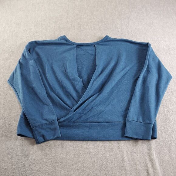 Nike Sweatshirt Women XL Blue Polyester Dri Fit Cut Out Back Round Neck Pullover - Picture 9 of 10